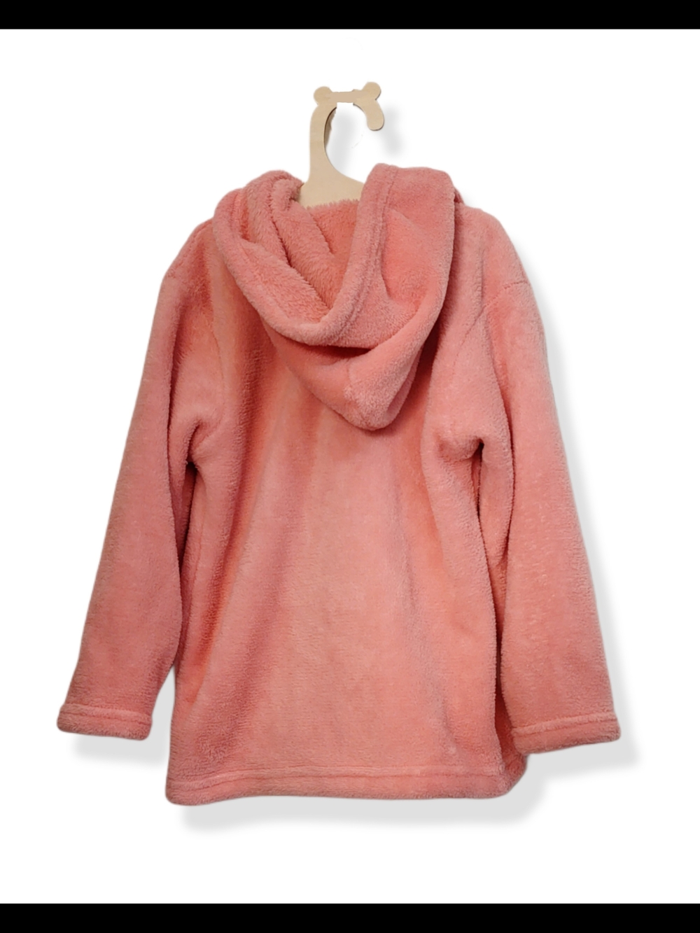 🌿DDG Darlings Girls 4T Pink Coral Fleece Hooded Owl Tunic Pullover Sweater - Picture 6 of 10